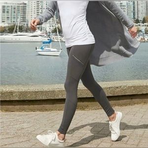 Athleta Metro Drifter Grey Black leggings with zippers size large tall